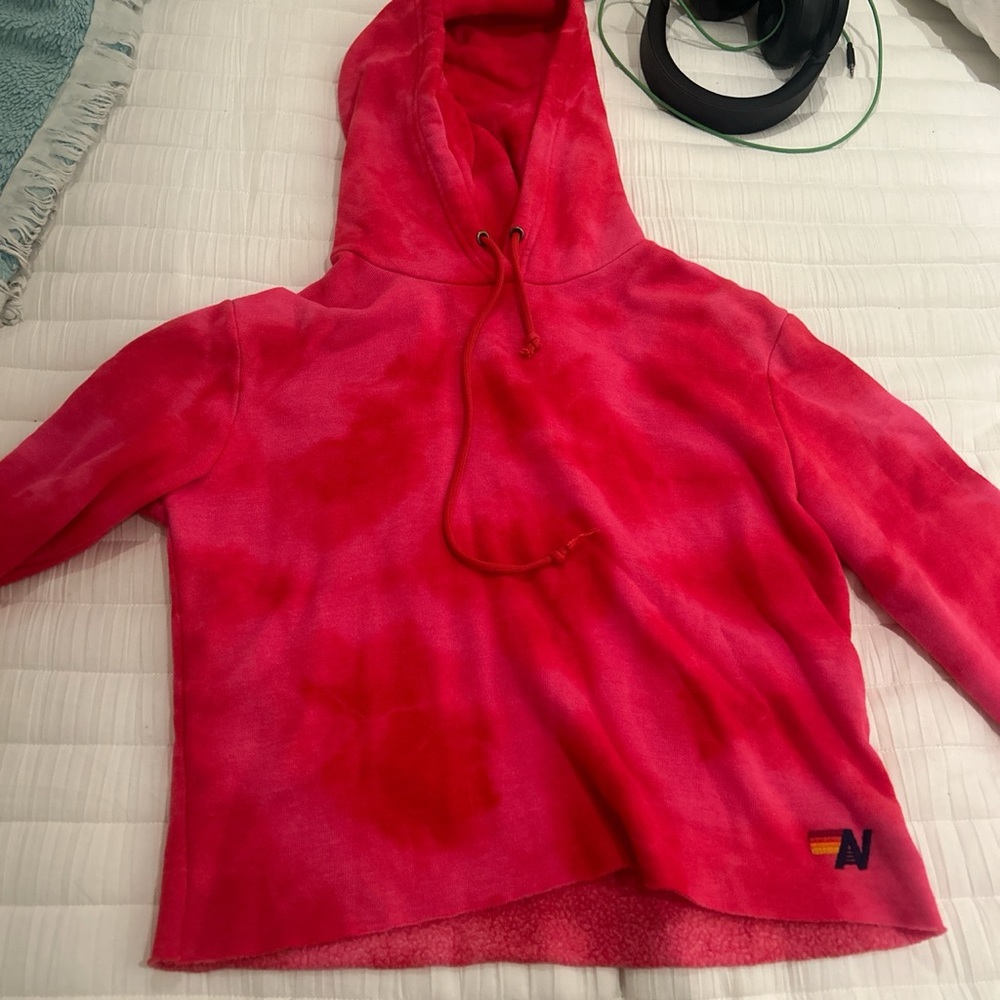 Aviator Nation Cropped Tie Dye Hoodie
